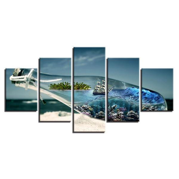Ship In A Bottle – Abstract Canvas Wall Art