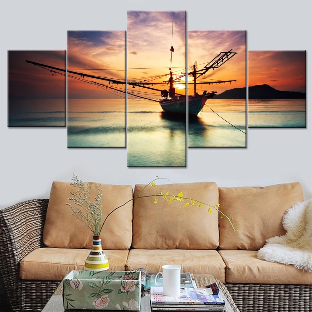 Ship Sunset – Space Canvas Wall Art