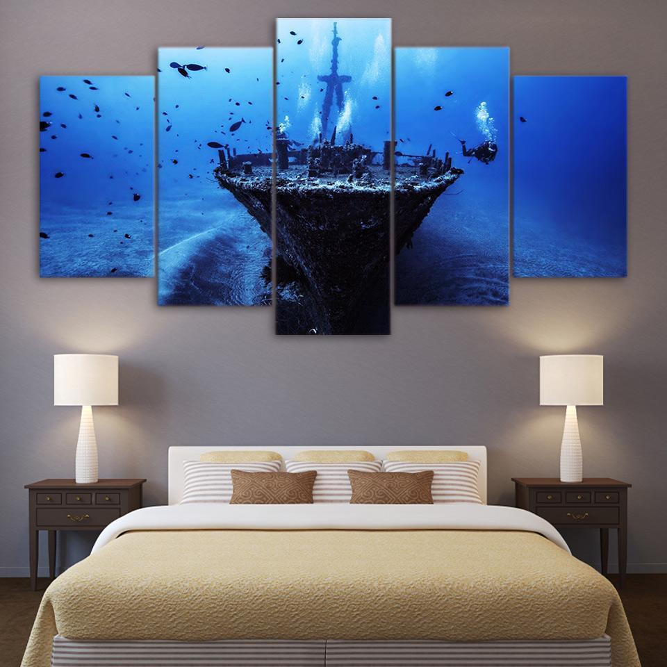 Shipwreck Scuba Diving Sport – Canvas Wall Art