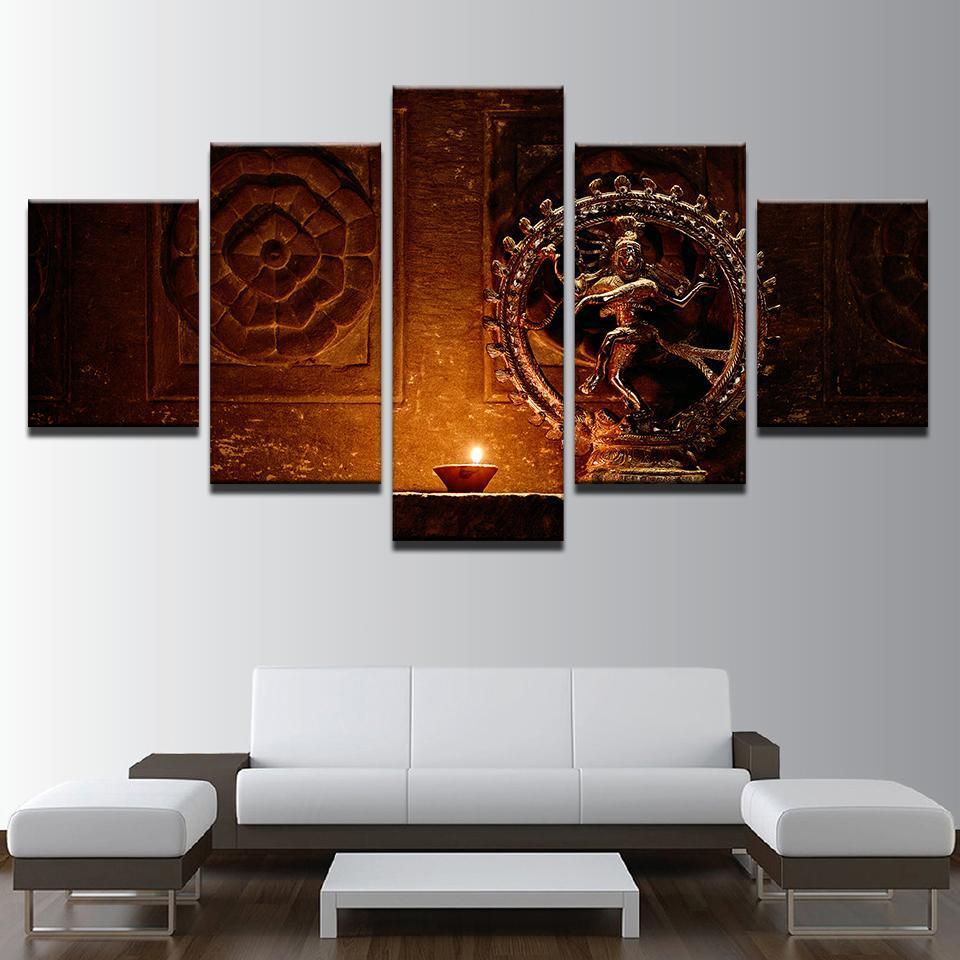 Shiva Nataraja Statue India God Vintage – Religion Canvas Wall Art