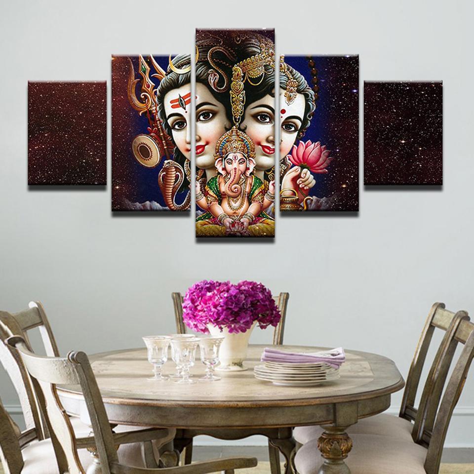 Shiva Parvati Ganesha 1 – Religion Canvas Wall Art