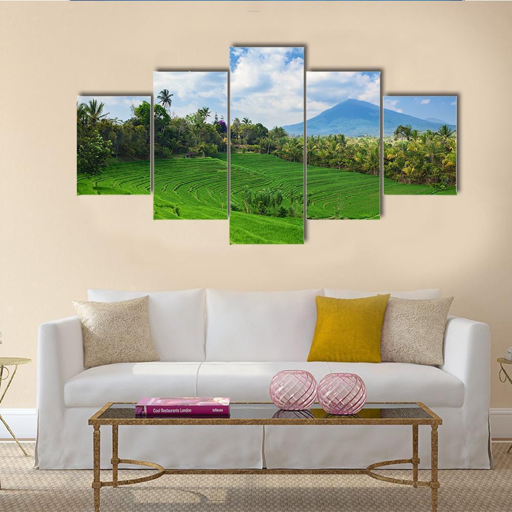 Sight Of Balinese Bright Green Rice – Nature Canvas Wall Art
