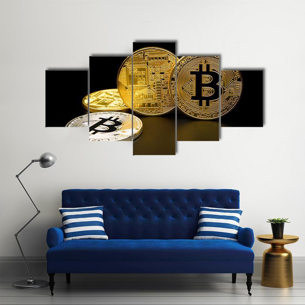 Silver And Golden Bitcoin – Career Canvas Wall Art