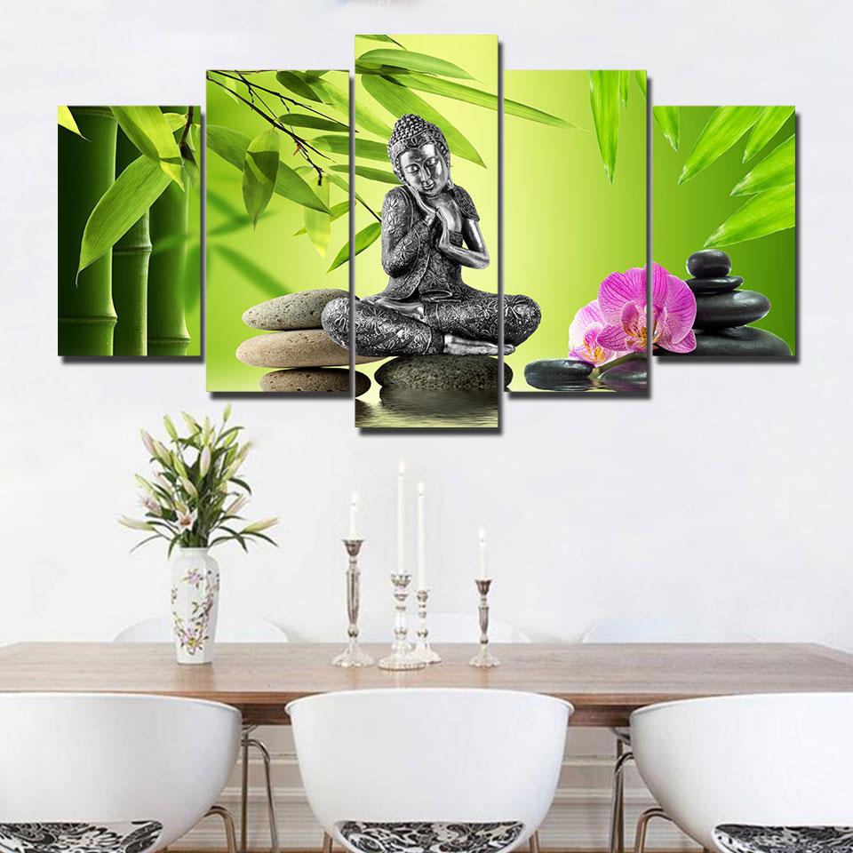 Silver Zen Buddha – Religion Canvas Wall Art