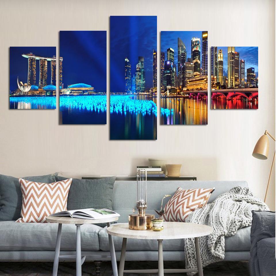 Singapore Cityscape Night – Nature Canvas Wall Art