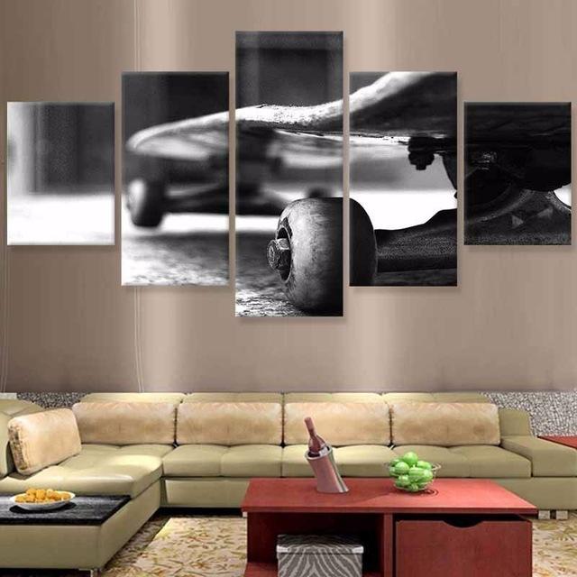 Skateboard Black Classical – Sport Canvas Wall Art