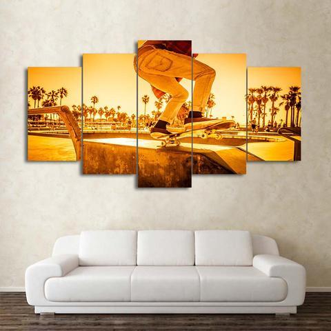 Skateboard Sunset Street – Sport Canvas Wall Art