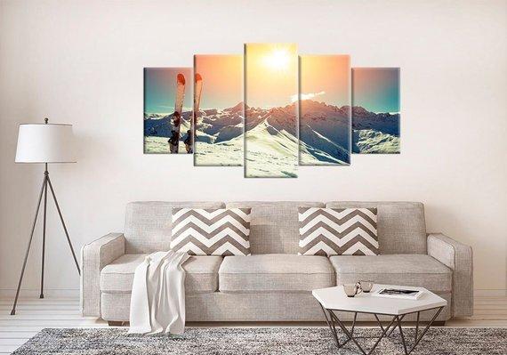 Skiing Snow Mountains Ski – Sport Canvas Wall Art