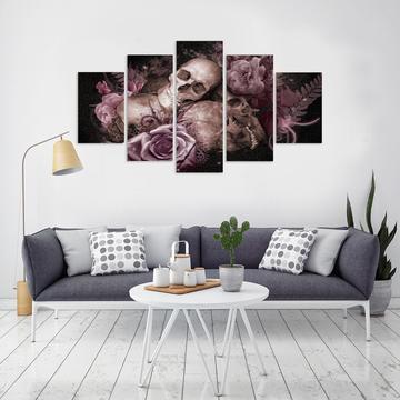 Skull And Roses – Abstract Canvas Wall Art