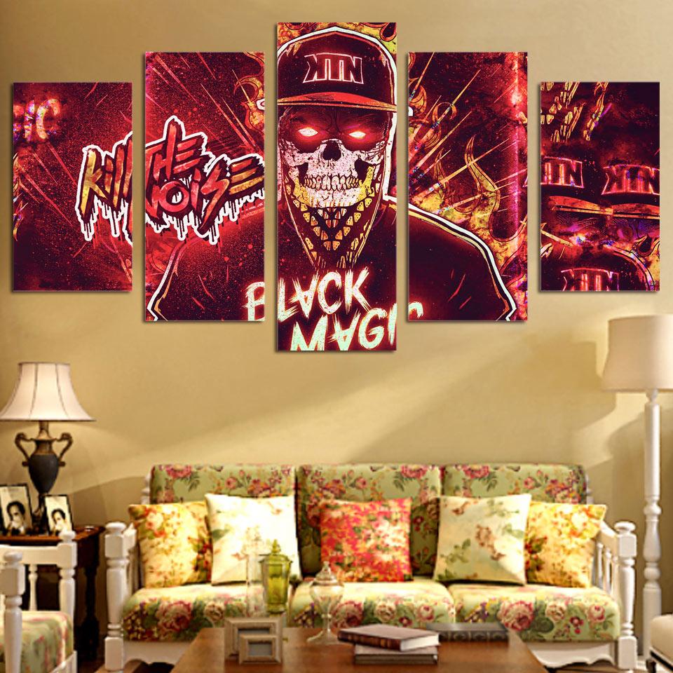 Skull Dark Noise 01 – Music Canvas Wall Art