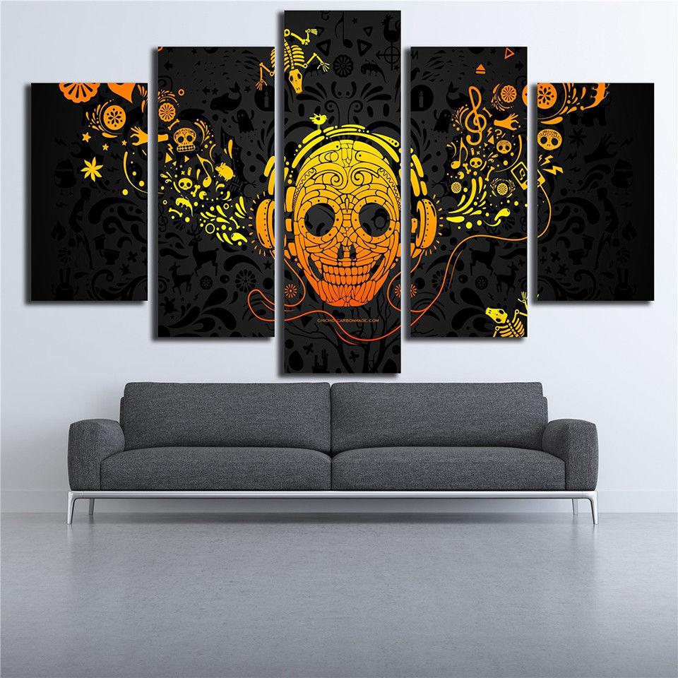 Skull Headset – Music Canvas Wall Art