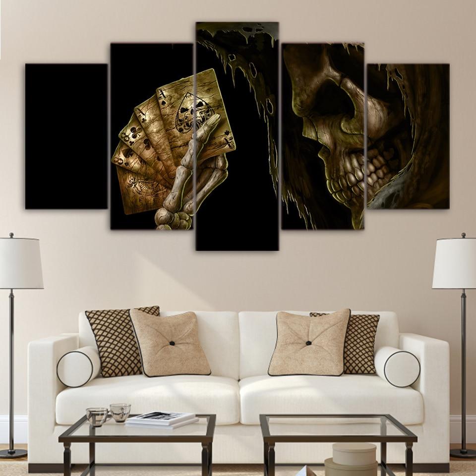 Skulls Card – Abstract Canvas Wall Art