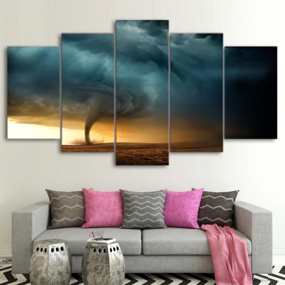 Sky Tornado Sea – Nature Canvas Wall Art