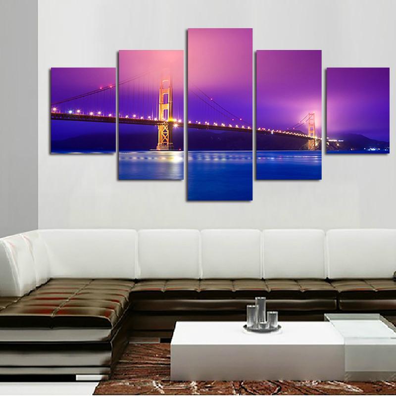 Skyline In Purple Sky – Nature Canvas Wall Art