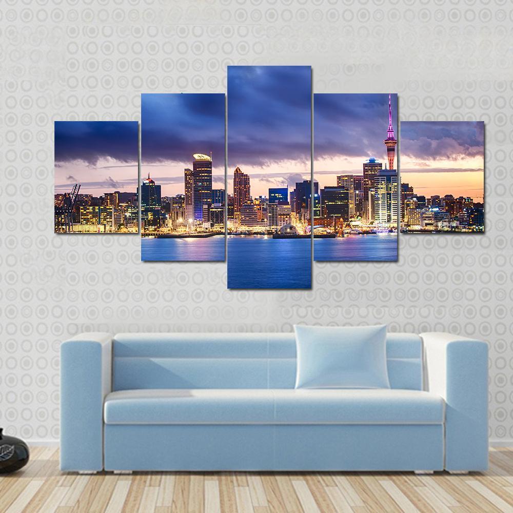 Skyline Of Auckland,New Zealand – Nature Canvas Wall Art