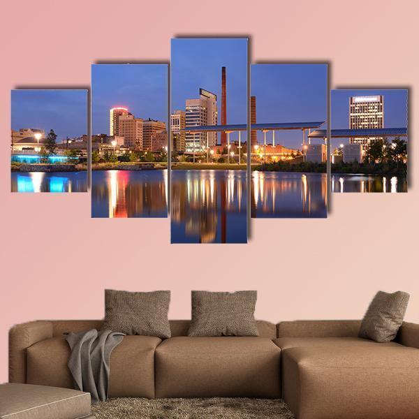 Skyline Of Birmingham Alabama From Railroad Park – Nature Canvas Wall Art