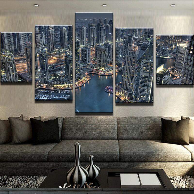 Skyline View Of Dubai – Nature Canvas Wall Art