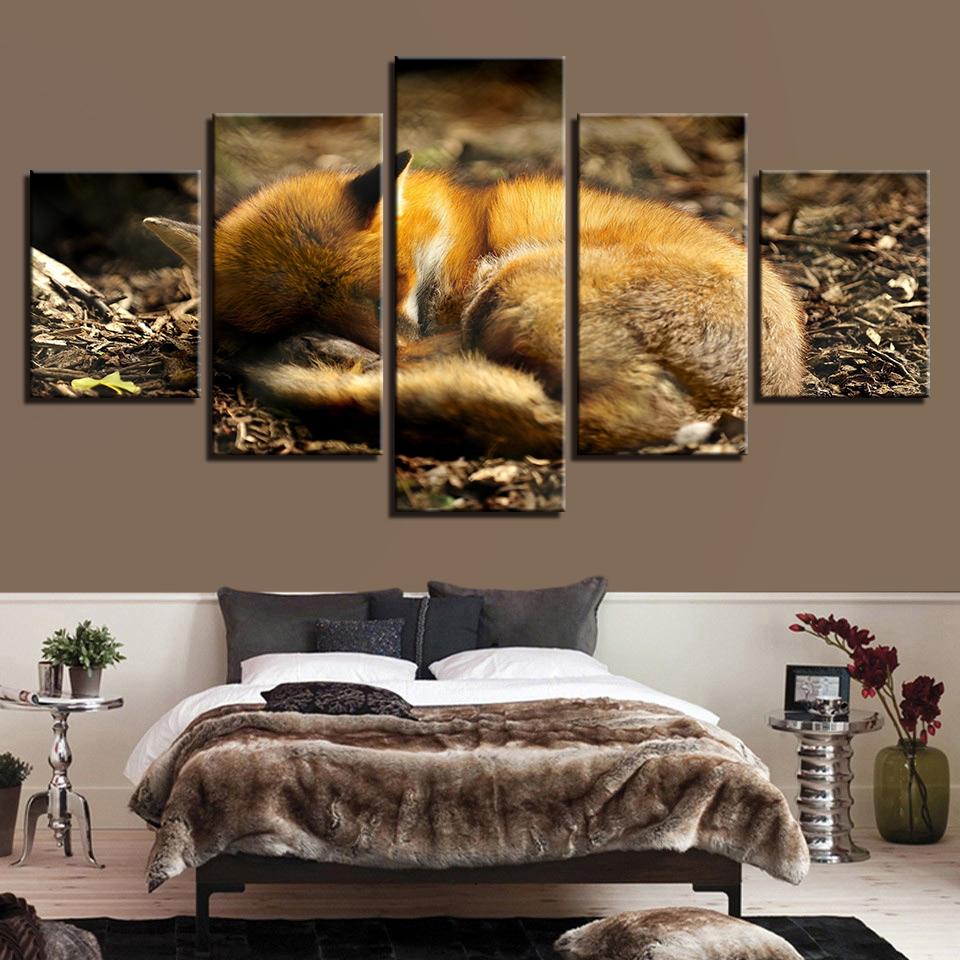 Sleeping Fox – Animal Canvas Wall Art