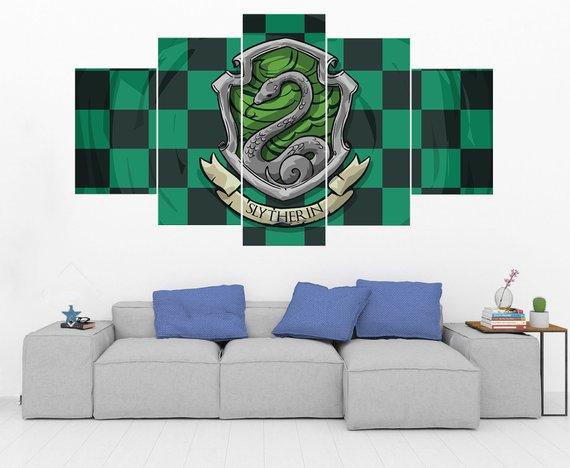 Slytherin Crest Harry Potter Movie Canvas Wall Art