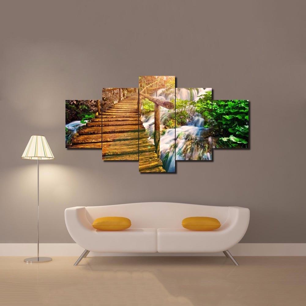 Small Bridge Waterfall – Nature Canvas Wall Art