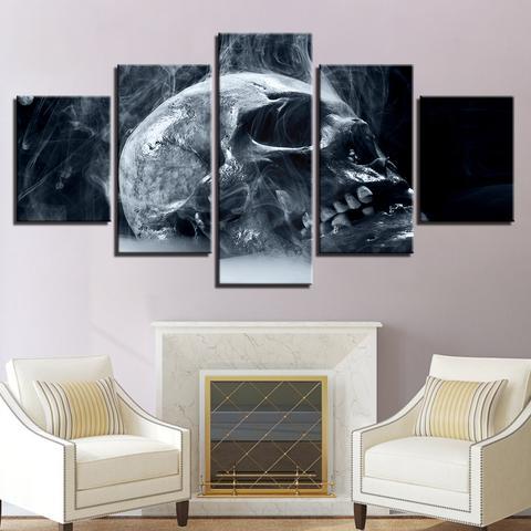 Smoke Wet Skull – Abstract Canvas Wall Art