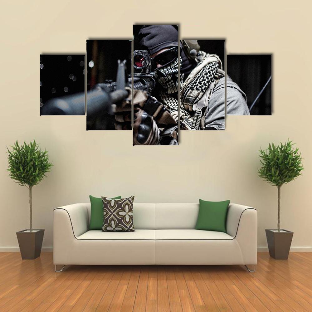 Sniper Targeting Enemy – Army Canvas Wall Art
