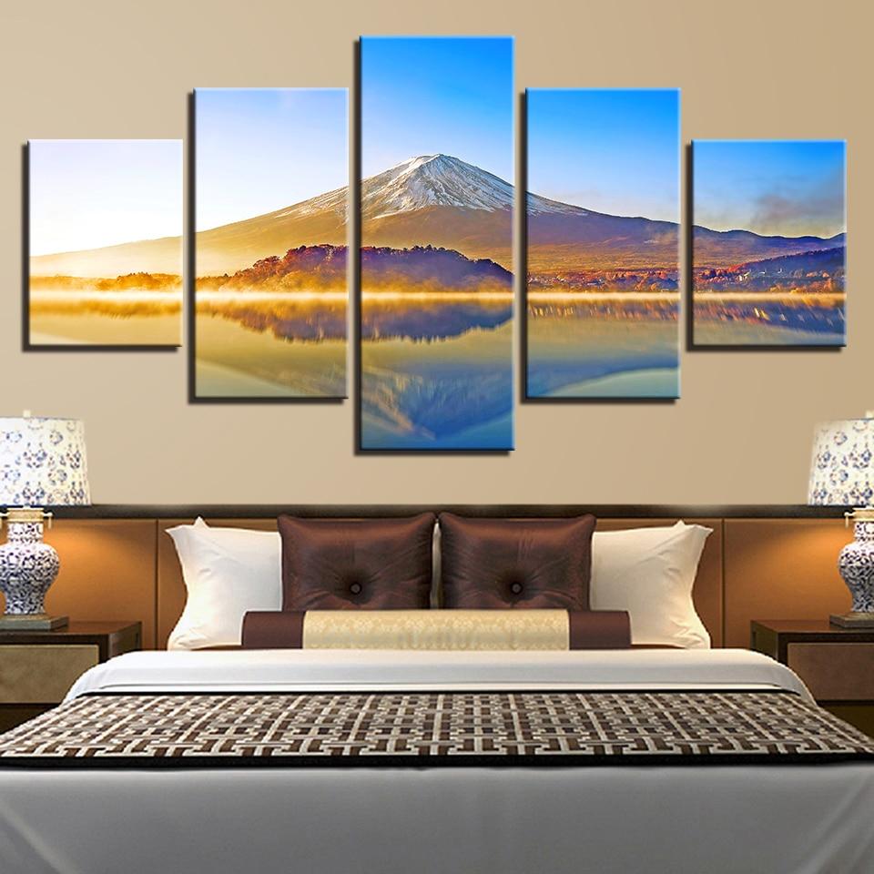 Snow Mountain And Lake – Nature Canvas Wall Art