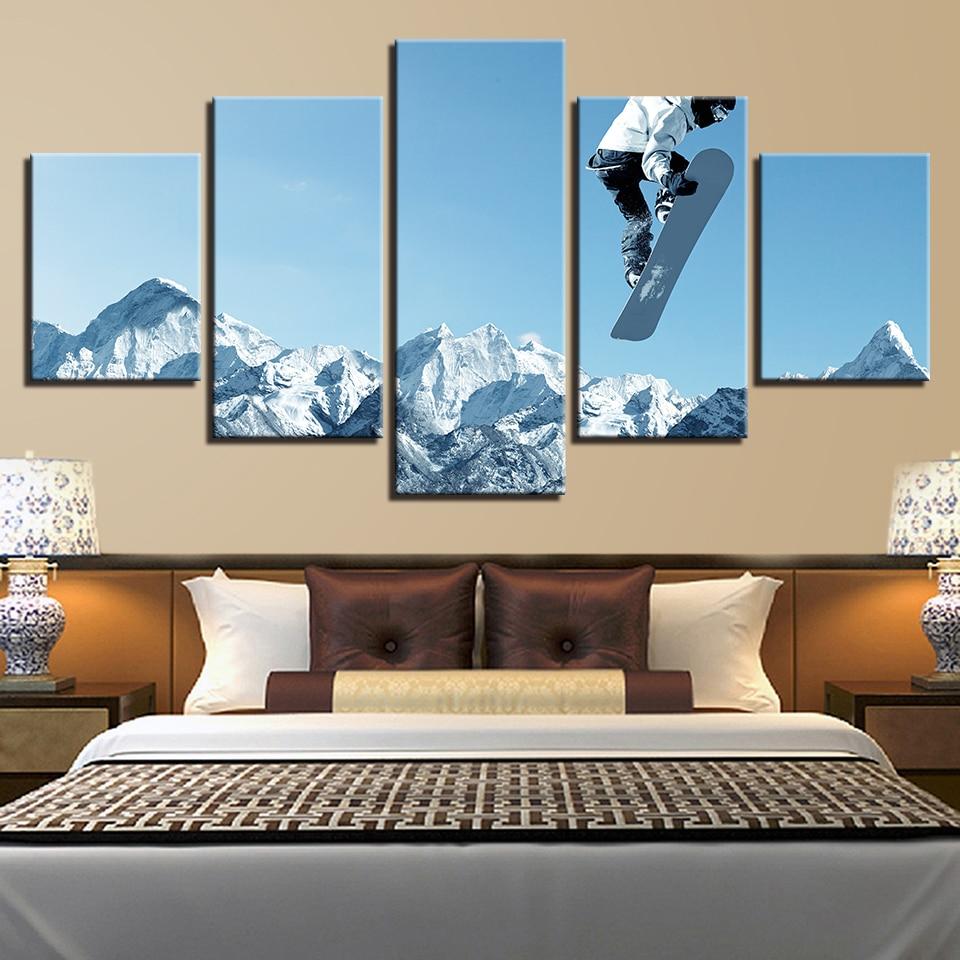 Snow Mountain And Skiing – Sport Canvas Wall Art