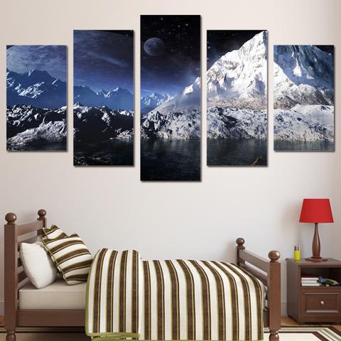 Snow Mountain Lake – Nature Canvas Wall Art