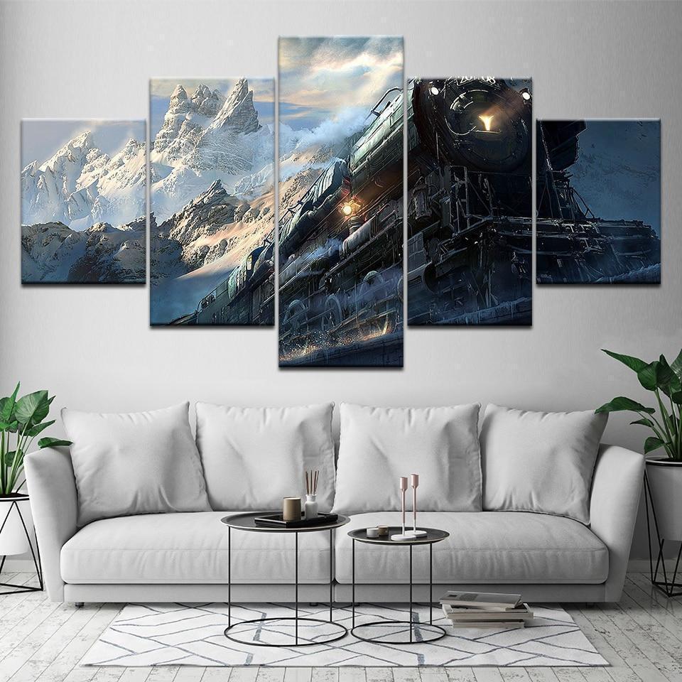 Snow Mountain Train – Automative Canvas Wall Art