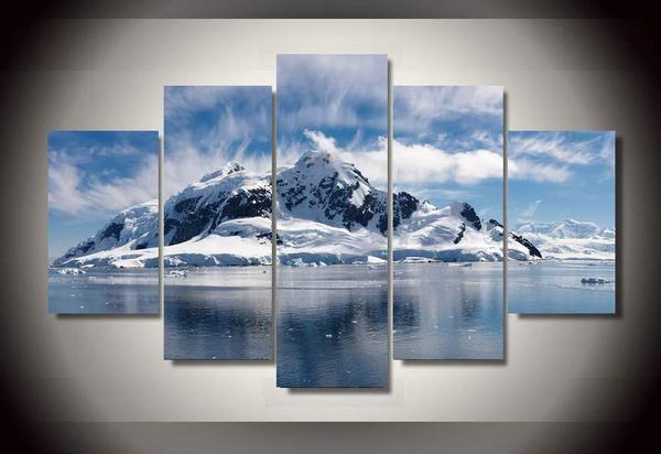 Snow Mountain Winter Scene View 01 – Nature Canvas Wall Art