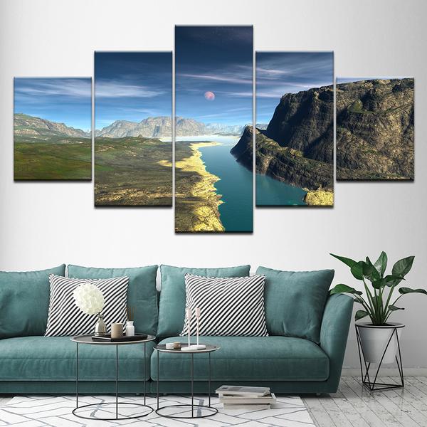 Snow Mountains Rivers – Nature Canvas Wall Art