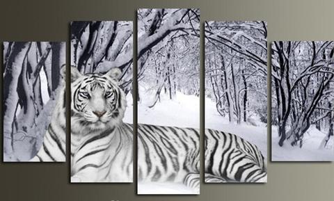 Snow Tiger – Animal Canvas Wall Art
