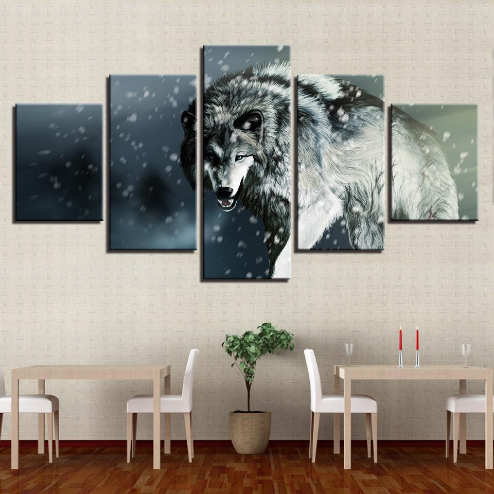 Snow Wolf 2 – Animal Canvas Wall Art