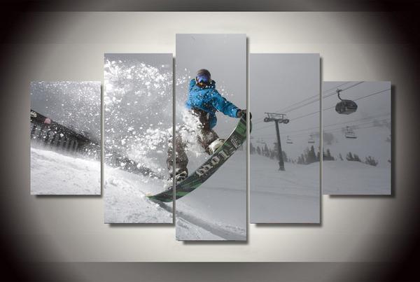 Snowboarding Nose Grab Trick – Sport Canvas Wall Art
