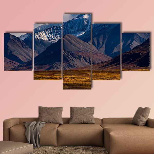 Snowcapped Peak In Denali During Autumn – Nature Canvas Wall Art