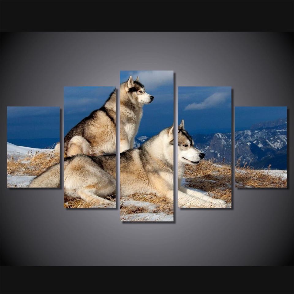 Snowy Dogs – Animal Canvas Wall Art