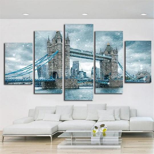 Snowy Tower Bridge London England – Nature Canvas Wall Art