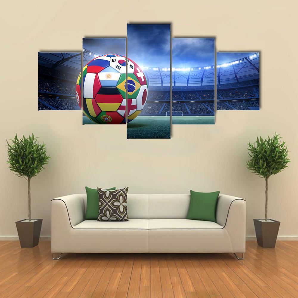 Soccer Ball In The Stadium – Sport Canvas Wall Art