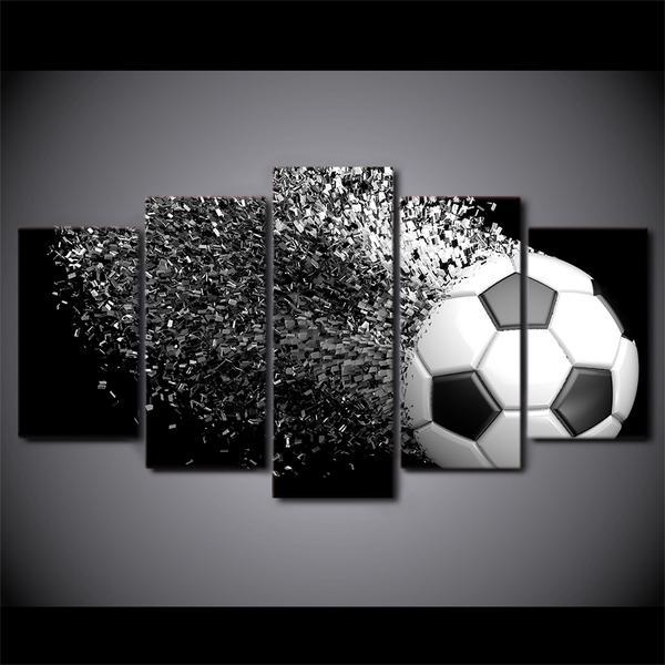 Soccer Splash Disintegrate – Sport Canvas Wall Art