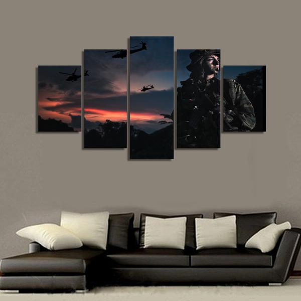 Soldier Field Camouflage Sunset – Army Canvas Wall Art