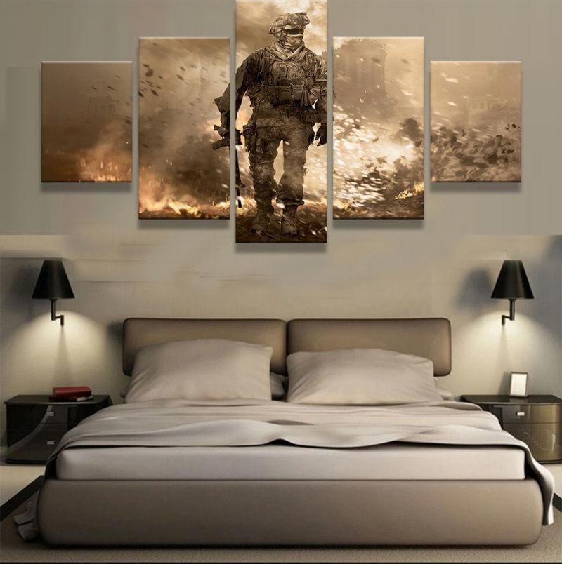 Soldier Marine Combat Army – Gaming Canvas Wall Art