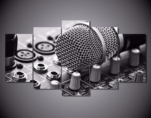 Soundboard Music Microphone Nature Music – Canvas Wall Art