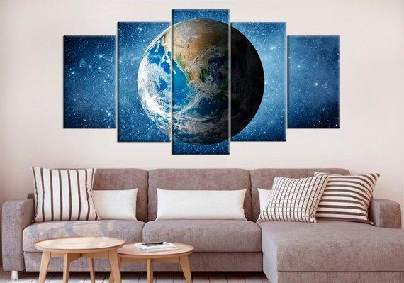 Space Planet Blue Earth – Space Canvas Wall Art