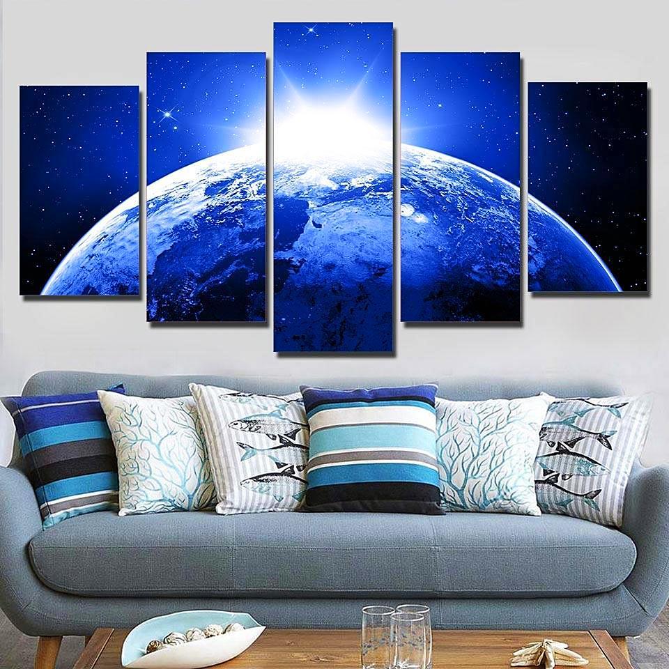 Sparkling Earth – Space Universe Canvas Wall Art