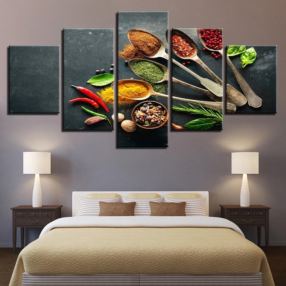 Spices Garlic And Chili Food – Kitchen Canvas Wall Art