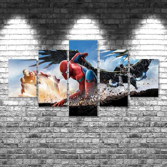Spiderman Homecoming Movie Canvas Wall Art