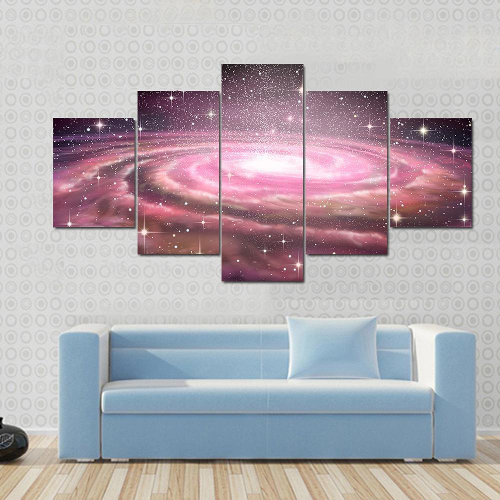 Spiral Galaxy In Deep – Space Canvas Wall Art