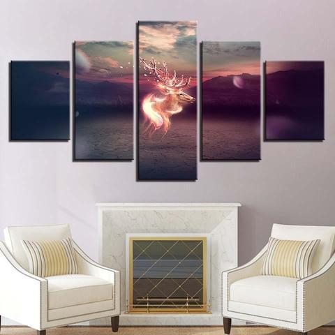 Spirit Deer – Abstract Animal Canvas Wall Art