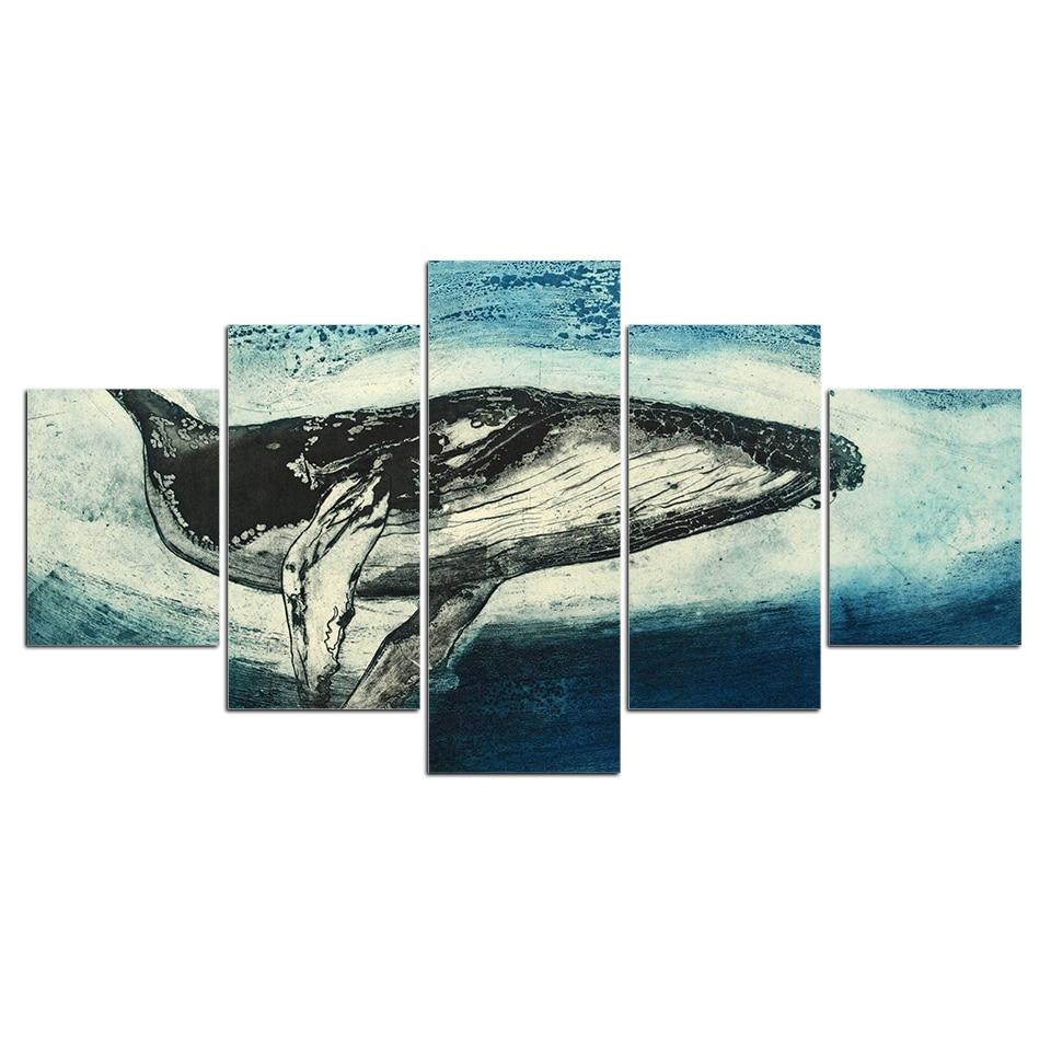 Splatter Whale – Animal Canvas Wall Art